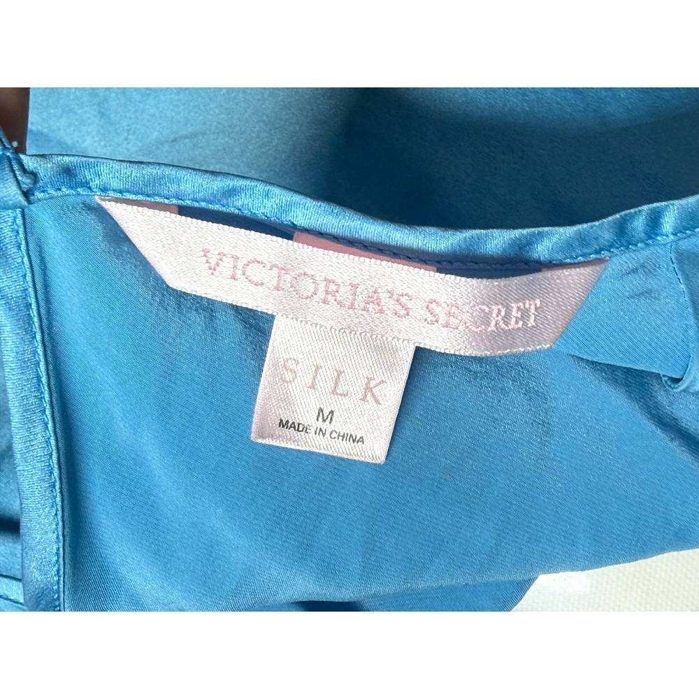 Y2K Victoria's Secret Silk Chiffon Ruffle Blue Bow Mermaid Vintage Slip Dress M - Picture 6 of 10